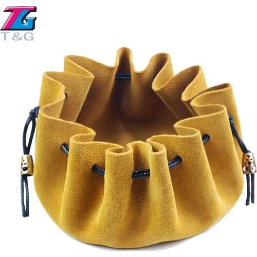 Portable Funny Leather Drawstring Pouch Dice Bag Packing Storage Carry for Polyhedral Cube DND TRPG Boardgame Accessories