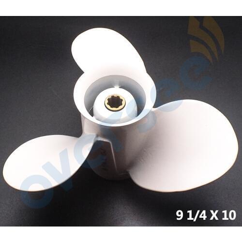OVERSEE Aluminum Propeller 63V-45945-00-EL 9 1/4x10 -J For 9.9HP 15HP Yamaha Outboard Motor 682 63V 9-1/4*10