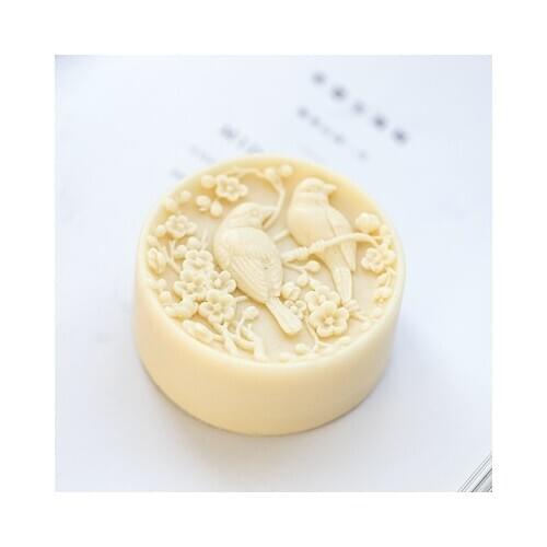 PRZY Silicone Mold Silicone Flower Soap Handmade Mold Soap Making Moulds Resin Clay Molds Birds Fly Together Flowers