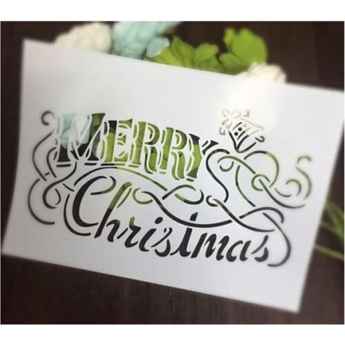 MERRY Christmas Scrapbooking tool card DIY album masking spray painted template laser drawing stencils 8071243