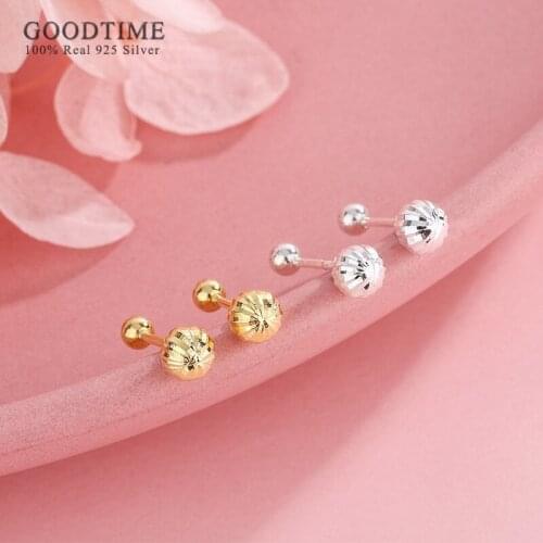 Fashion Women Earring Pure 100% 925 Sterling Silver Screw Ball Baby Stud Earring Jewelry Accessories Anniversary Gift For Girl