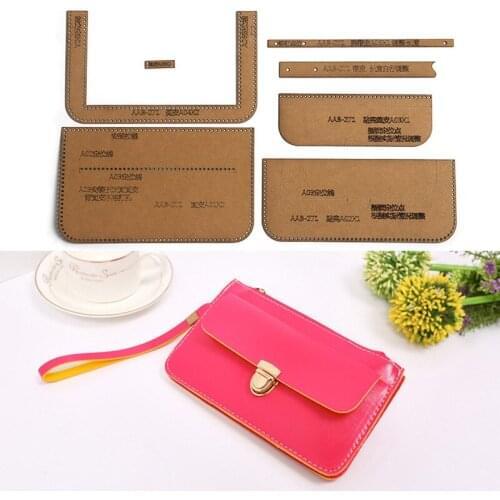 Ladys Clutch Making Kraft Paper Template, Leather Mini Storage Bag Sewing Mould, DIY Leather Design Acrylic Pattern Supplies