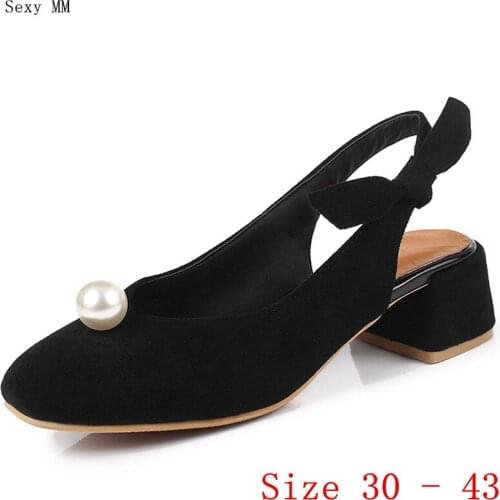 Pumps Women Oxfords Career Slingbacks Shoes Med High Heels Woman Med High Heel Shoes Small Plus Size 30 31 32 33 - 40 41 42 43