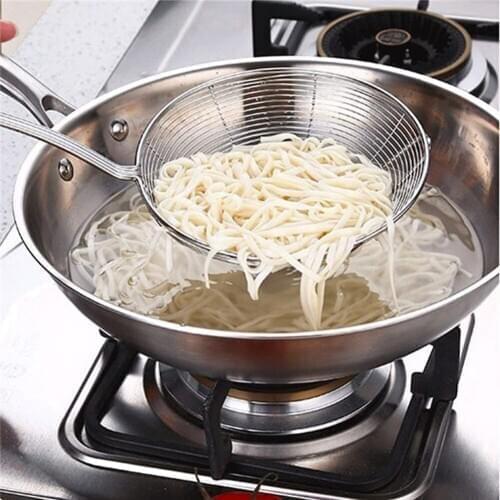 Solid Spider Strainer Skimmer Ladle Stainless Steel Kitchen Utensil Tool French Fries Fish Frying Utensil