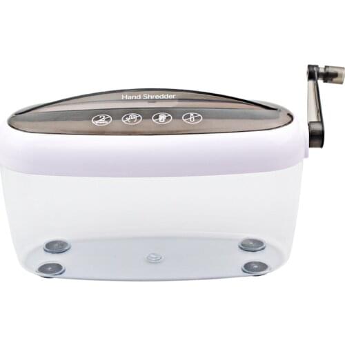 Mini Shredder Strip Cut Paper Shredder Hand Shredder with Clear Basket A4 Paper Documents Cutting Tool for Office Home Desktop