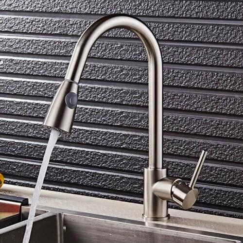 Vidric Newly Arrived Pull Out Kitchen Faucet Nickel/Gold/Chrome/black Sink Mixer Tap 360 degree rotation kitchen mixer taps Kitc