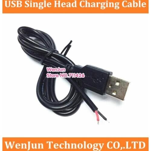 High Quality 22AWG USB Single Head Charging Cable 2 core USB data cable Support 3A USB Power Cable 10pcs/lot
