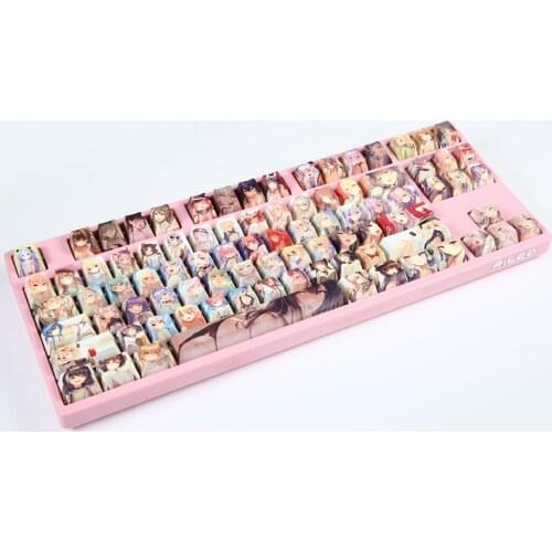 Japanese Anime Characters Design Keycaps For Cherry Mx Switch Mechanical Gaming Keyboard XDA 5 Side Sublimation PBT 108 Key Caps