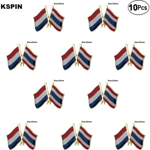 Netherlands & Thailand Lapel Pin Flag badge Brooch Pins Badges 10Pcs a Lot