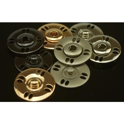 100 pieces 21-25mm Metal snap buttons with eight holes concealed round invisible button female cashmere coat clothing buttons