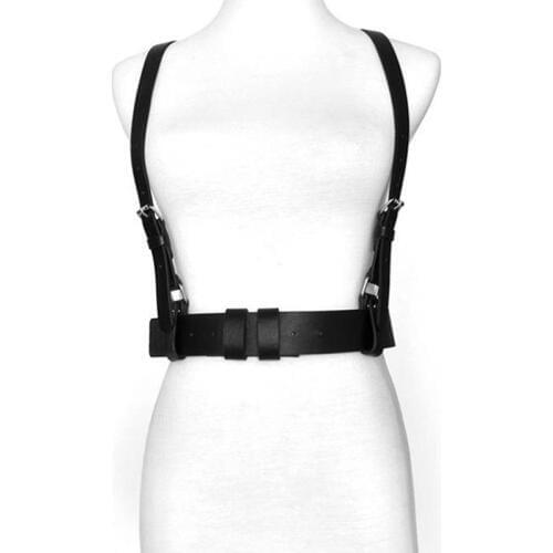 2020 Sexy Harness Bondage belts PU Leather Women Slim Body Punk Cage Shoulder Wraped Waist Belt Straps Suspenders Belt