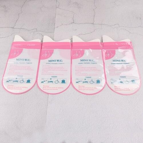 4Pcs 700ml Unisex Emergency portable car urine bag Outdoor Toilet Pee Bag Disposable Bag Mini W.C Portable Long Travel Bag