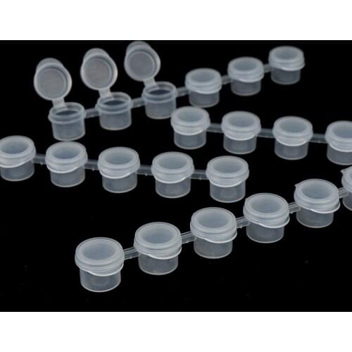 5Pcs Strips Mini Empty Paint Pot Pod Strips Arts and Crafts Watercolor Draw Pigment Plastic Palette Storage Containers