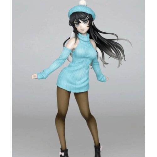 Anime Taito Hentai Figure Aobuta Sakurajima Mai Knit Dress Ver Mai Senpai PVC Action Figure Model Doll Toys