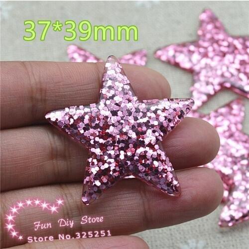Resin shiny light purple star shape cabochon bling star flat back crafts 37x39mm 50pcs/lot