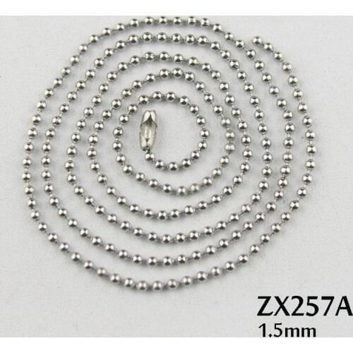 50meters-100meters 1.5mm beads chain stainless steel ball chain use waist buckle bead necklace jewelry parts ZX257A