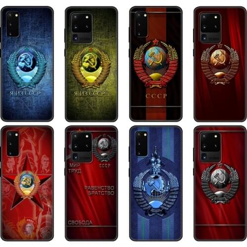 Black tpu Case For Samsung galaxy S20 /S20 PLUS/S20 ultra/S20+ /S20FE back cover Soviet Union USSR Flag