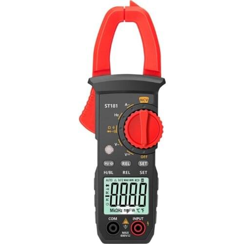 ST181 Digital Clamp Meter 4000 Counts AC-DC Ammeter Voltage Tester Multimeter Car Amp Hz Capacitance NCV Ohm Test 19QB