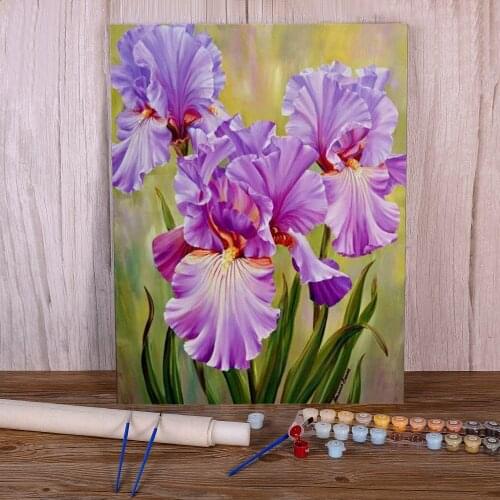 Flowers DIY Painting By Numbers Complete Kit Acrylic Paints 50*70 Paiting By Numbers Home Decoration For Children For Art