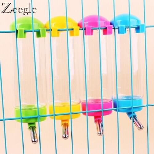 Hot New Pet Puppy Cat Dog Hanging Drinking Bottle Water Feeder Metal Pipe