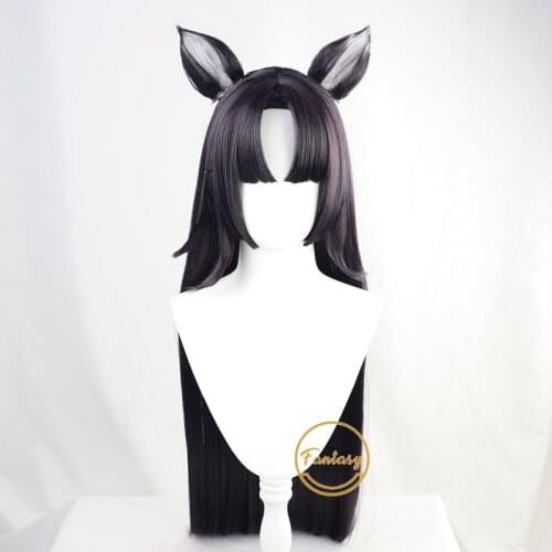 Game Arknights Saga Cosplay Wig Long Straight Heat Resistant Synthetic Hair Halloween Party+ Free Wig Cap