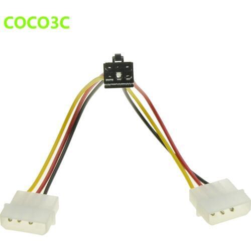 6 Pin Male to Dual 4 Pin Molex Male Power Supply Cable PCIe Graphics Card Power Port to D Plug for nVidia ATI AMD video card