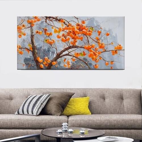 Chinese style Canvas Paintings Persimmon Wall Art Prints Poster Living Room Decor Decorative Paintings Wall Home Decor