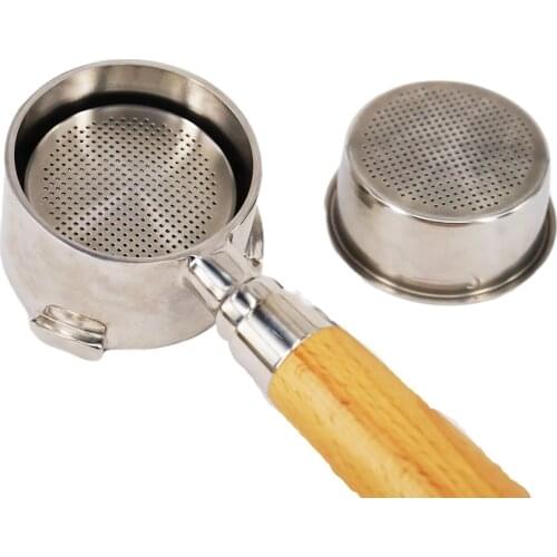 4PCS High Pressure Breville Delonghi Krups Coffee Machine Filter Basket Pod Double Cup Stainless Steel Single Layer 51mm 2-Cup