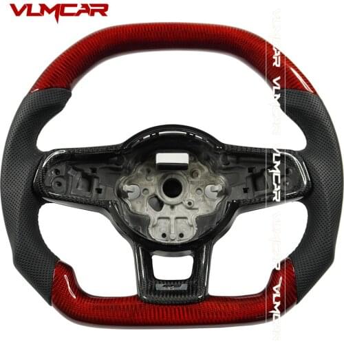 Custom Red Carbon Fiber Steering Wheel For VW MK7/GTI/GTS/R/Rline/GTD