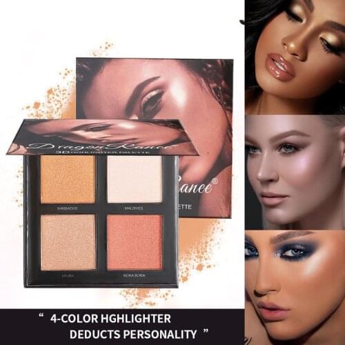 Fashion 4 colors eyeshadow paletteeyeshadow highlight trimming palette glitter eyeshadow makeup nude makeup set Korean cosmetics