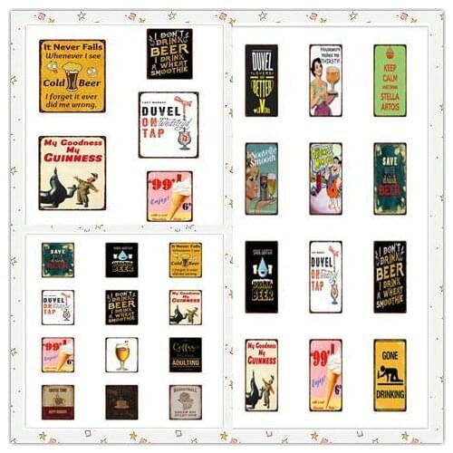 Fashion Beer Metal Sign Plaque Metal Vintage Pub Club Man Tin Sign Wall Decor for Pub Kitchen Cave Bar Shop Decoration