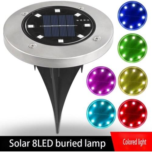 New 8Pack Solar Garden Lights 8 LED Solar Ground Lights Waterproof Light Underground Sensing Landscape Lights for Lawn Pathway