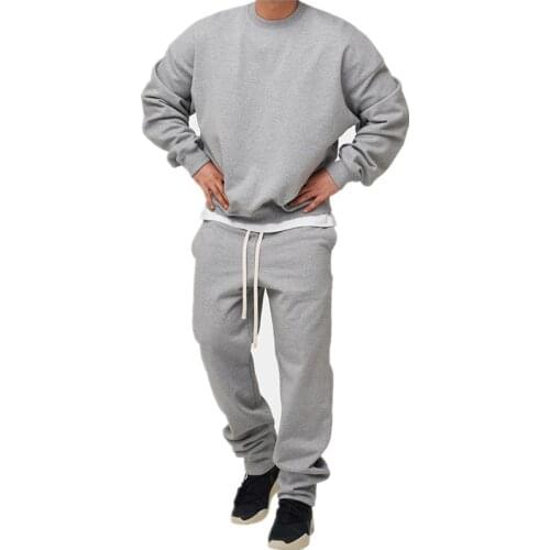 New muscle fitness brothers sports suit mens autumn leisure running training loose large size sports suit