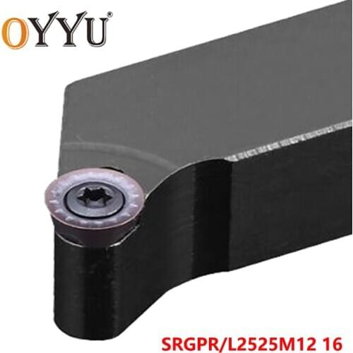 OYYU 25mm SRGPR SRGPR2525M12 SRGPR2525M16 Lathe Toolholder Cutting Arbor CNC SRGPL2525M12 Carbide Inserts Shank Turning Cutter