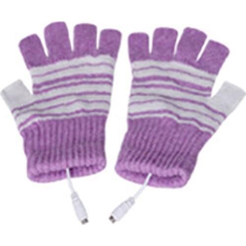 Electric USB heated Gloves Winter Thermal Half-finger Rechargeable For Outdoor Bike Cycling Indoor Office