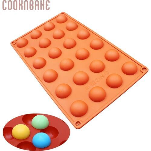 COOKNBAKE DIY Semicircle Silicone Mold for Chocolate, Ice cube, Jelly 24 Cavity Dia:2.4cm SICM-020-3