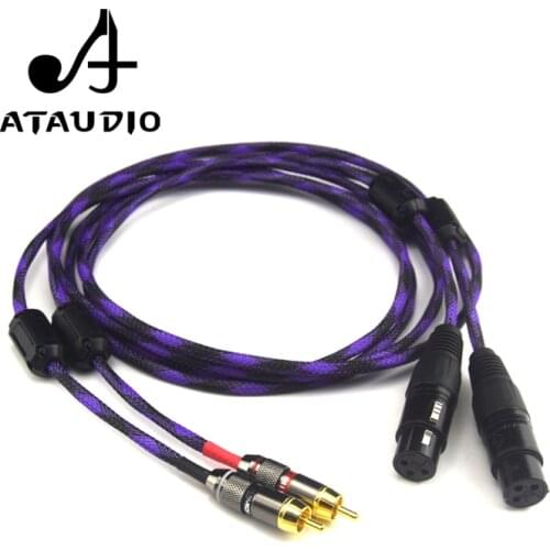 ATAUDIO Hifi Silver Plated RCA to XLR Cable High Quality 2 RCA Male to 2 XLR Female Cable