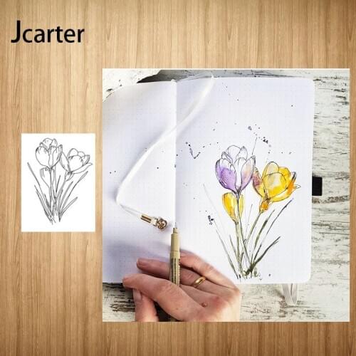 Rubber Clear Stamps Tulip Flowers Silicone Seals DIY Scrapbooking Craft handmade Tools Card Make Paper Make Decoration Stencil