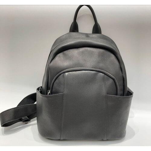 New Style Genuine Leather Designer Backpacks Women High Quality In 30cm Real Leather Back Pack for Teenage Girls School Bag 2021