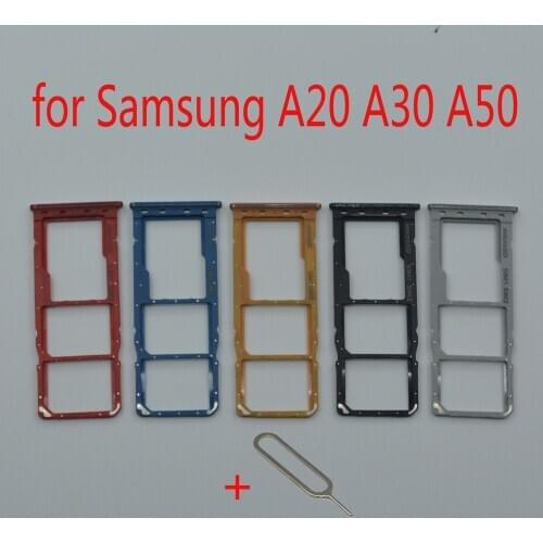 SIM Card Tray Slot For Samsung Galaxy A20 A30 A50 A205 A305 A505 Original Phone Micro SD Card Adapter Holder Accessories