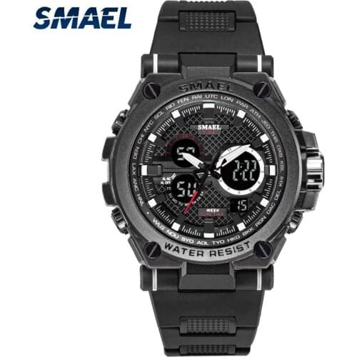 SMAEL Brand Military Sports Watches Men Quartz Analog LED Digital Clock Man Waterproof Dual Display Wristwatches Relogio 1709