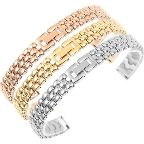 Universal Small Size Fine Steel Strap Replace Metal Belt For CK Julius Citizen Ladys Stainless Steel Watch Chain 6 8 10 12mm