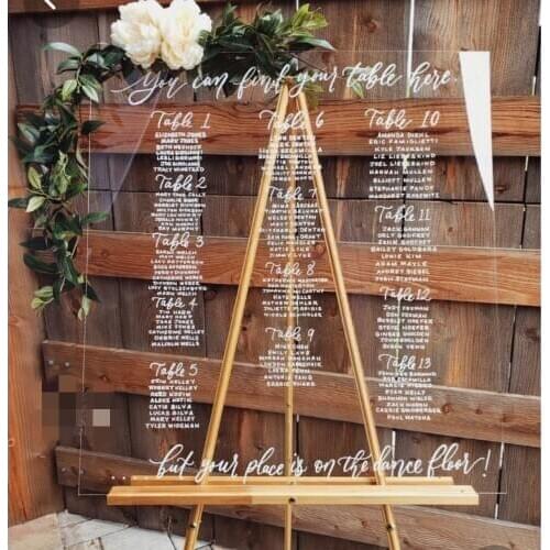 Wedding Decoration Wecom Sign Seat Table Card Acrylic Card Model Clear Invitation Card Design