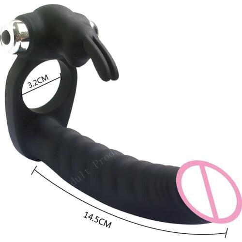 Penis Vibrator For Couples 7 Speed Penetration Strapon Dildo Butt Plug Strap On Intimate Sex Toys For Women Men Vibrating Ring