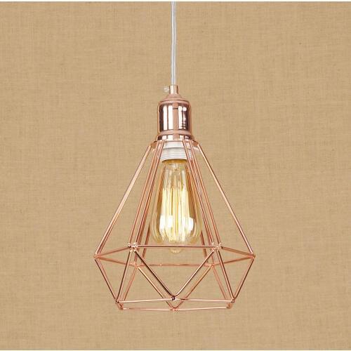 Loft Style Iron Droplight Industrial Vintage LED Pendant Light Fixtures For Dining Room Rose Gold Hanging Lamp Home Lighting