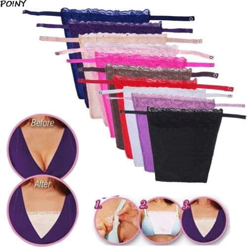 Women Quick Easy Clip-on Lace Mock Camisole Bra Insert Wrapped Chest Overlay Modesty Panel