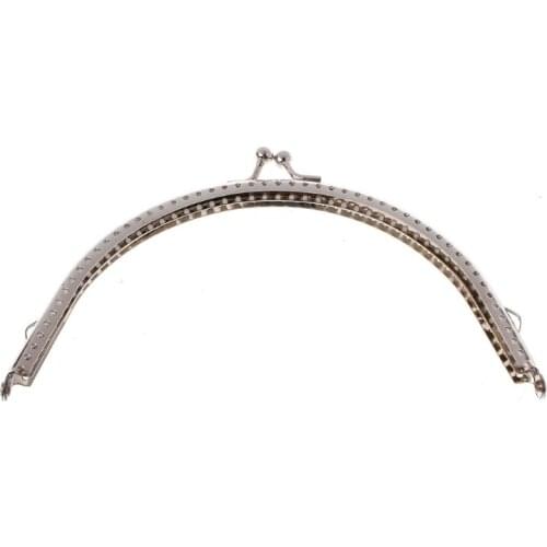1PC Metal Frame Kiss Clasp Arch DIY Craft For Purse Bag Silver Tone 15cm New