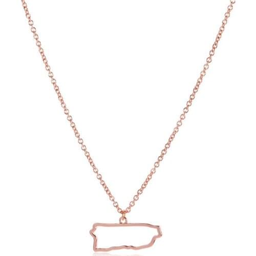 5 Outline North American Puerto Rico island map necklace hollow State geography Country city Hometown souvenir Necklace Jewelry