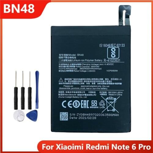 Phone Battery BN48 For Xiaoimi Redmi Note 6 Pro Note6 Pro Replacement Rechargable Batteries 4000mAh