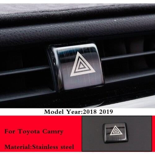 Car Interior Emergency Light Lamp Switch Warning Button Trim Cover Sticker Accessories For Toyota Camry 70 XV70 2018 2019 2020